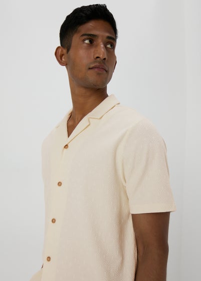 Ecru Crochet Textured Shirt