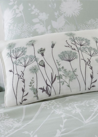 Catherine Lansfield Meadowsweet Floral Embroidered Cushion (30x40cm)