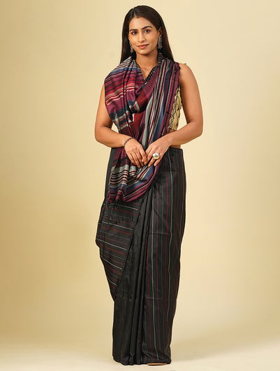 Women Grey Handwoven Silk Saree