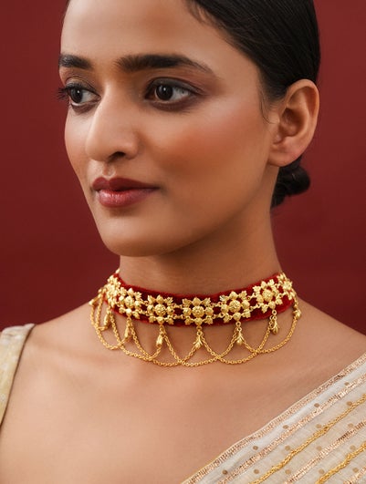 Gulaal Jewels Women Gold Plated Silver Choker Necklace