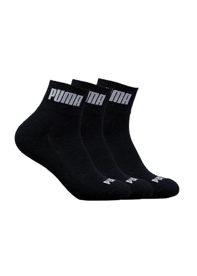 Puma Black Quarter Socks (Pack of 3)