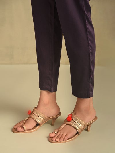 Women Purple Elasticated Waist Modal Pant