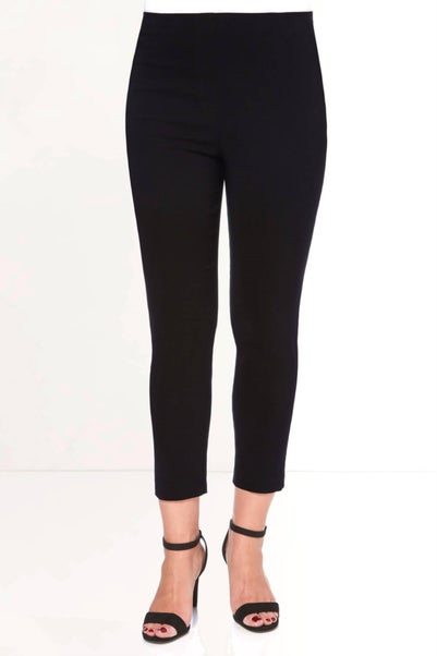 Roman Black 3/4 Length Stretch Elastic Waist Trouser