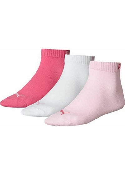 Puma Pink Quarter Training Ankle Socks (Pack of 3) - Size 6
