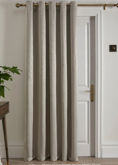 Fusion Strata Dimout Natural Eyelet Single Panel Door Curtain