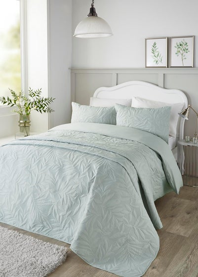 Serene Luana Soft Touch Pinsonic Green Bedspread