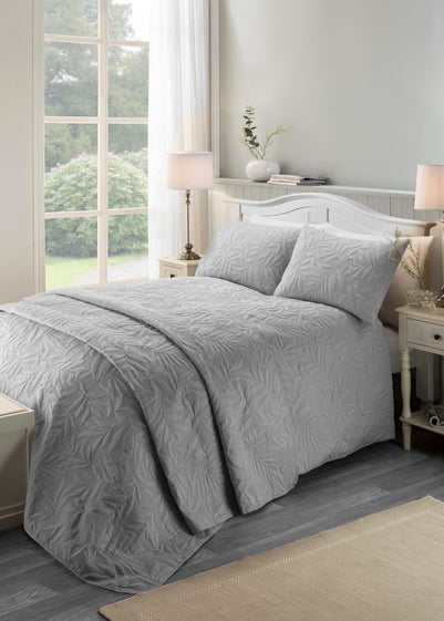 Serene Luana Soft Touch Silver Duvet Cover Set