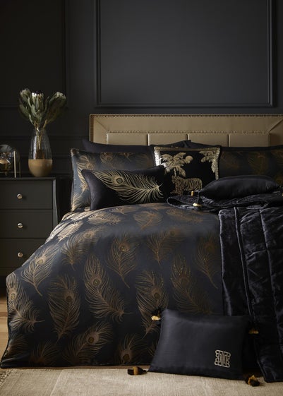 Laurence Llewelyn-Bowen Dandy Jacquard Black Duvet Cover Set