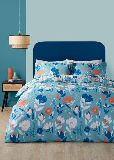 Fusion Luna Reversible Blue Duvet Cover Set