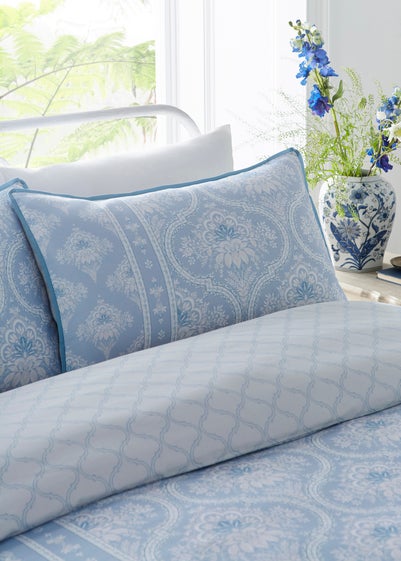 Appletree Heritage Alexia Sateen Blue Duvet Cover Set