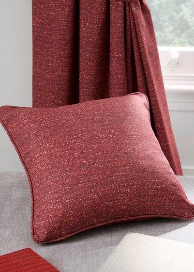 Dreams & Drapes Pembrey Brushed Cotton Red Filled Cushion (43cm x 43cm)