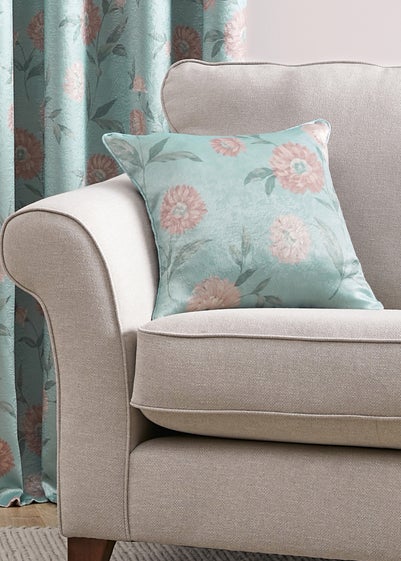 Dreams & Drapes Dahlia Blue Filled Cushion (43cm x 43cm)