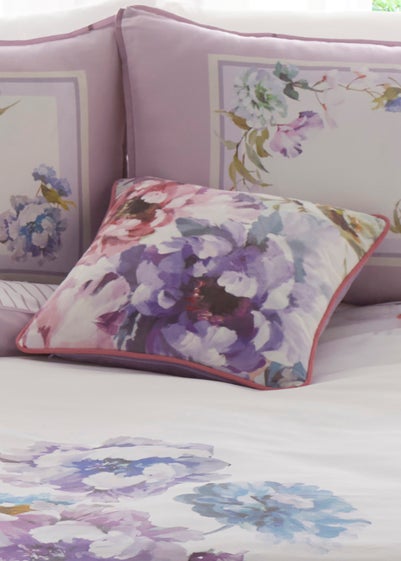 Appletree Heritage Arley Velvet Lilac Filled Cushion (43cm x 43cm)