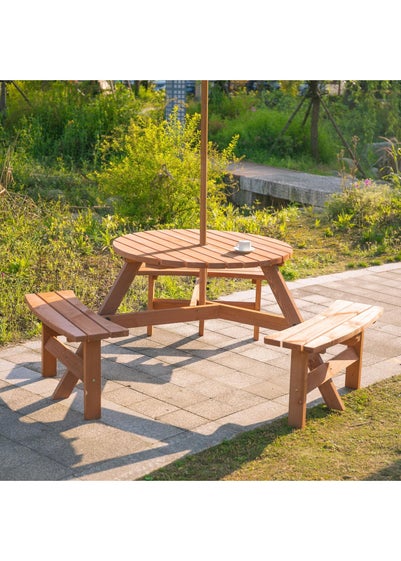 Outsunny Picnic Table and Bench Dinning Set Wooden