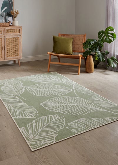 Fusion Matteo Green Washable Rug