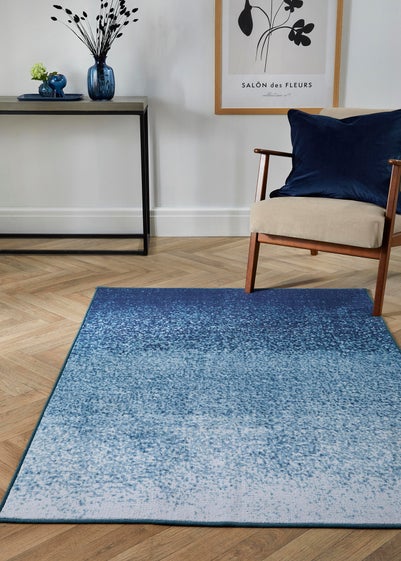 Fusion Lex Blue Washable Rug