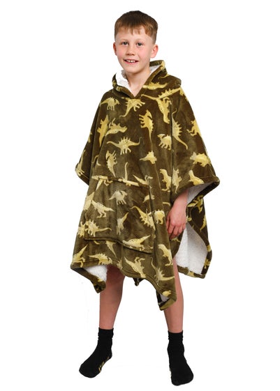 Bedlam Dino Green Snuggle Hooded Wearable Fleece