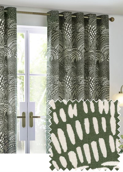 Hoem Nola Abstract Eyelet Curtains