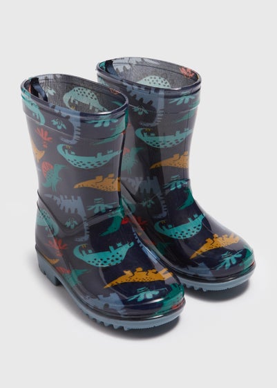 Boys Blue Dinosaur Print Wellies (Younger 4-12yrs)