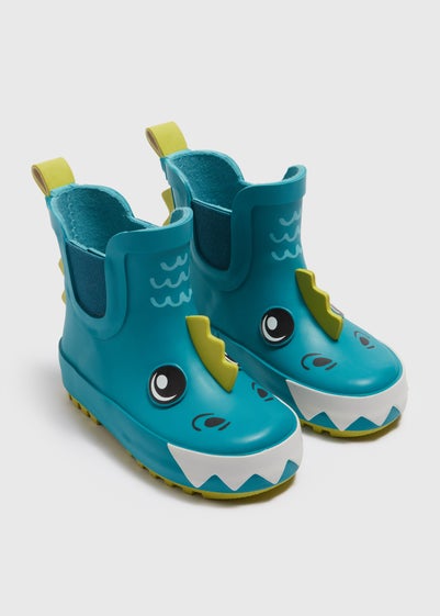 Boys Blue Dino Wellies (Younger 4-12)