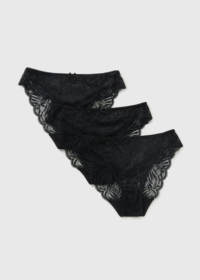 3 Pack Black High Leg Knickers