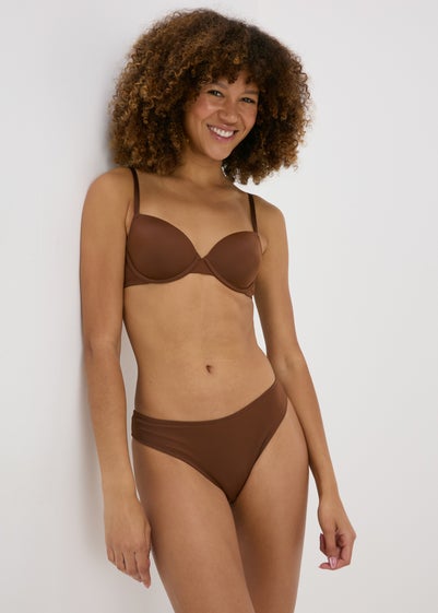 Dark Nude Microfibre Brazilian Knickers