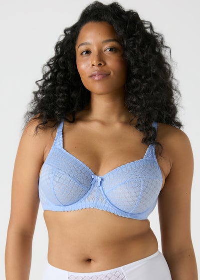 Blue DD+ Stretch Lace Bra