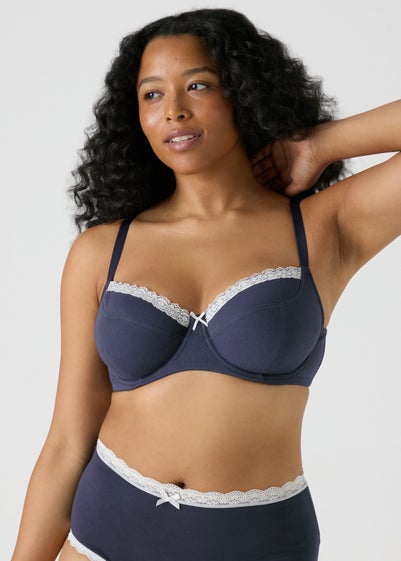 2 Pack Navy & Pink DD Plus Non Padded Bras