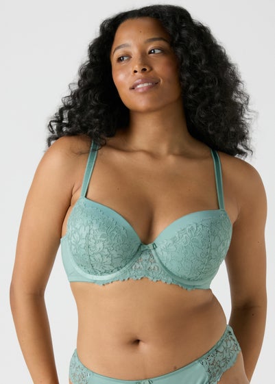 Green Lace Detail DD Bra