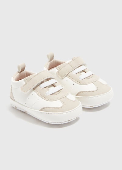 Baby White Retro Trainers (Newborn-18mths)