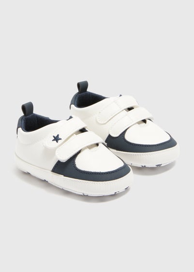 Baby White Double Strap Trainers (Newborn-18mths)