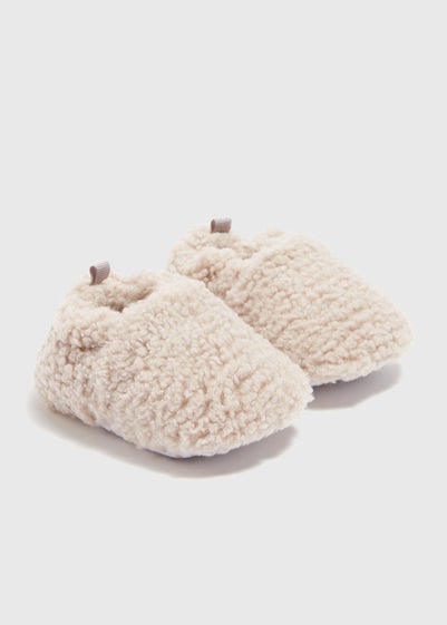 Baby Beige Fluffy Slippers (Newborn-18mths)