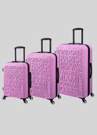 IT Luggage Pink Hard Shell City Suitcase