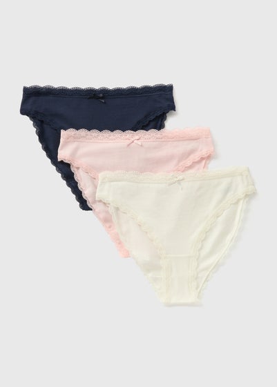 3 Pack Multicolour High Leg Knickers