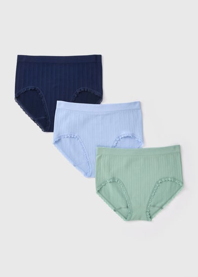 3 Pack Multicoloured Seamless Full Knickers