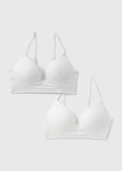 2 Pack Grey & White Seamless Moulded Bras