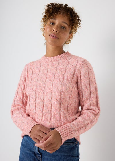 Pink Cable Knit Jumper