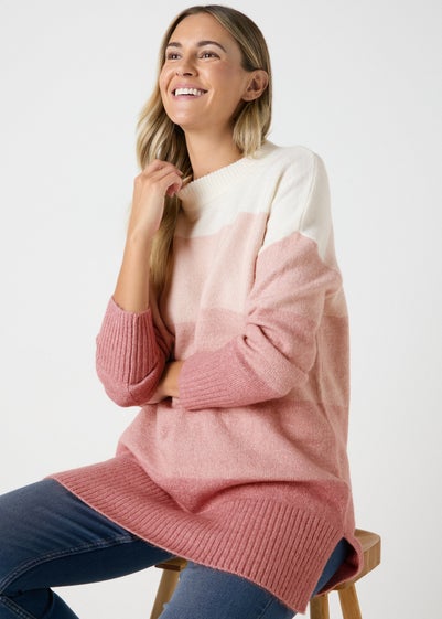 Pink Stripe Knitted Tunic