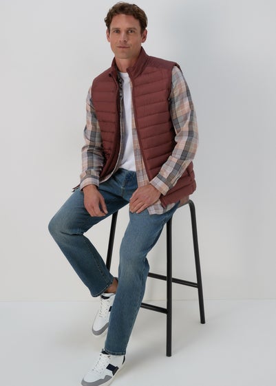 Burgundy Puffer Gilet