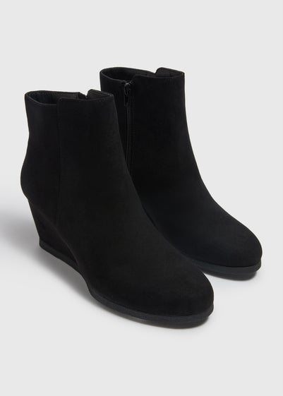 Black Wedge Boots