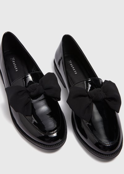 Black Patent Bow Loafers