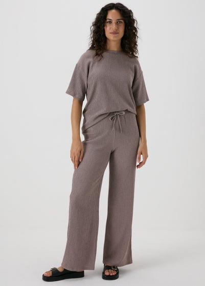 Taupe Textured Co Ord Trousers