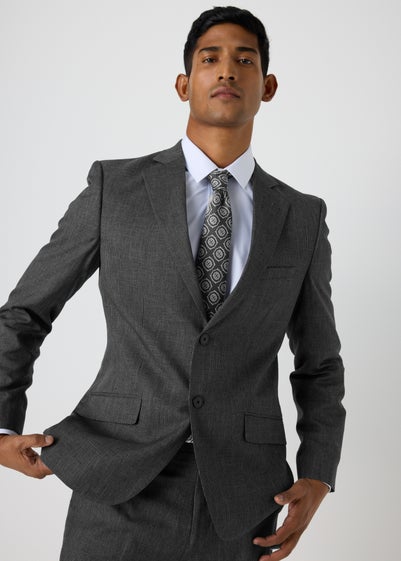 Taylor & Wright Charcoal Micro Check Hardwick Slim Fit Suit Jacket