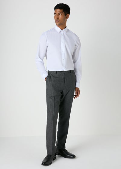 Taylor & Wright Charcoal Textured Slim Fit Trousers