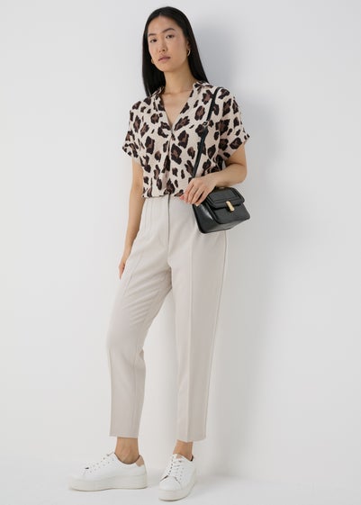 Et Vous Brown Leopard Print Airflow Top