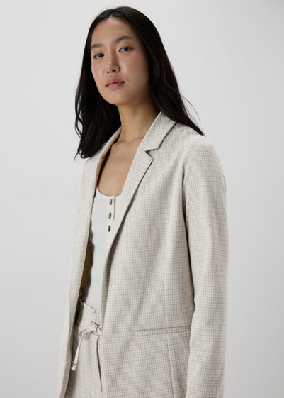 Et Vous Beige Check Pattern Co Ord Ponte Blazer