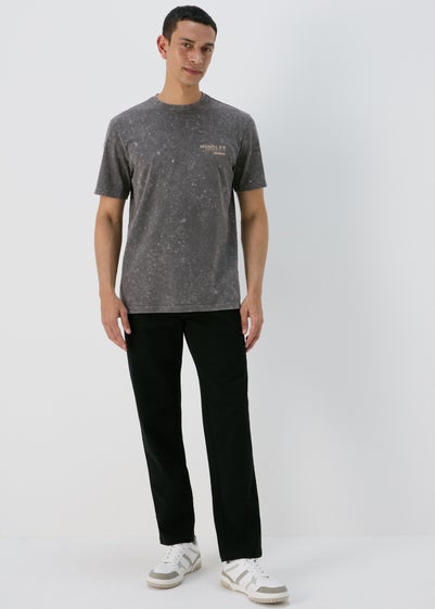 Black Straight Fit Chinos