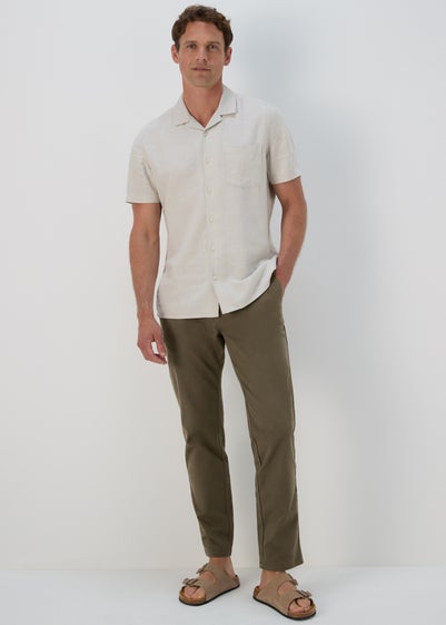 Khaki Straight Fit Stretch Chinos