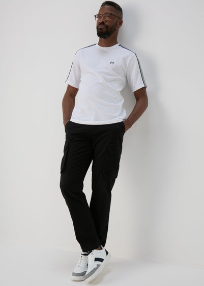 Black Drawcord Cargo Trousers