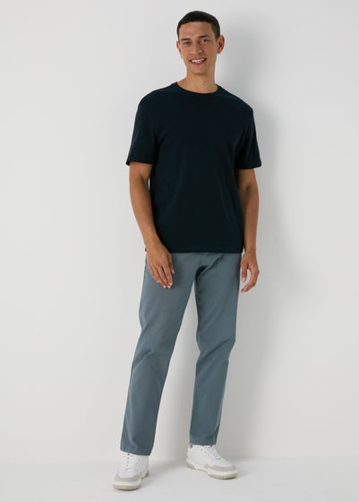 Blue Straight Fit Chinos